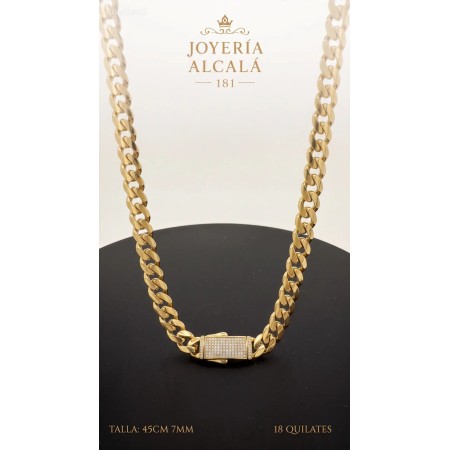 Collar cubana circonitas de oro 18k